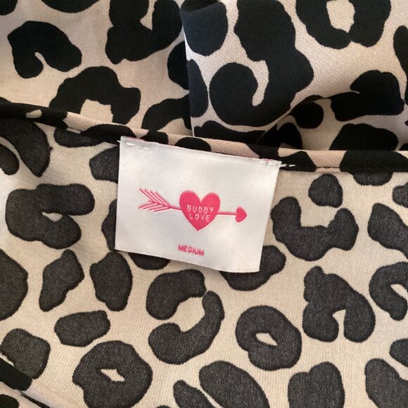 Buddy Love Dress Size Medium Lenox Smocked‎ Waist Bell Sleeves V-Neck - Picture 2 of 7